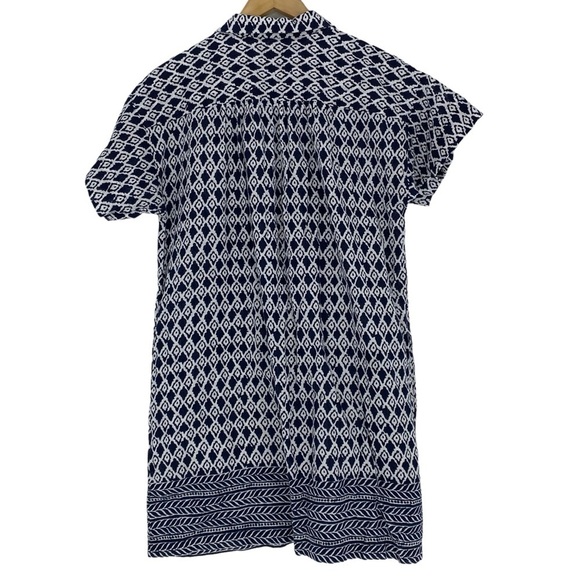 Ann Taylor Loft Beach navy white linen button front dress cover up wms sz medium - Picture 2 of 12